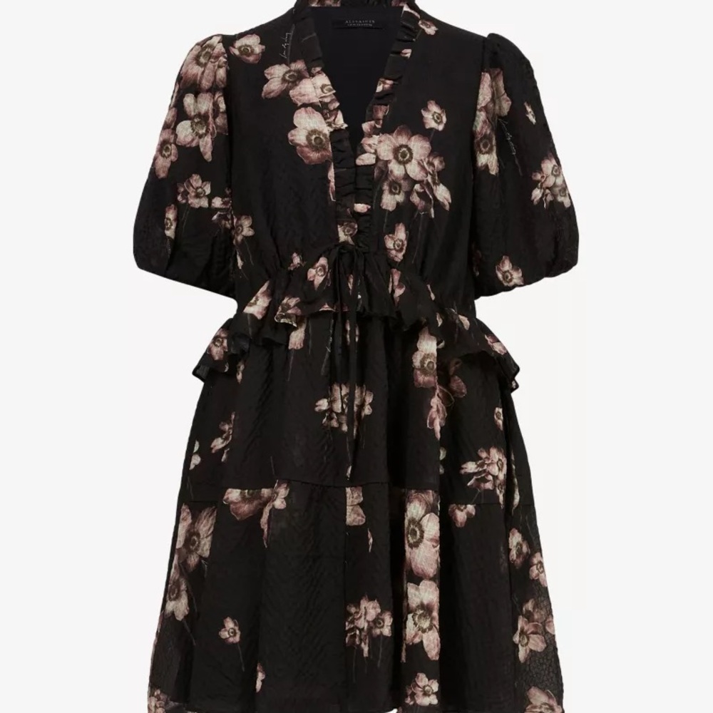 AllSaints Lina Fillippa Black Floral Dress